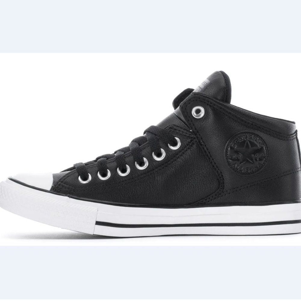 New CONVERSE Chuck Taylor hi top athletic Sneakers Leather Mens black all sizes - Picture 4 of 6
